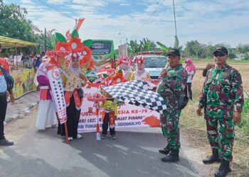 Semarak Karnaval TK, PAUD dan KB Hiasi Peringatan HUT RI ke-79 di Desa Pugoh Bancar Tuban ﻿