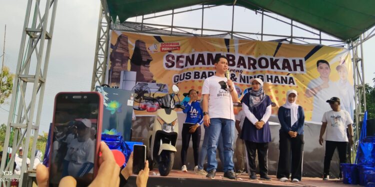 Gelar Senam Bersama Mubarok Siap Menangkan Gus Barra