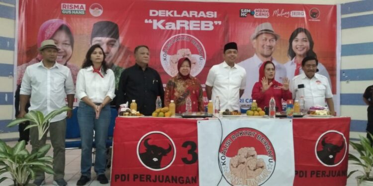 Risma-Gus Han Hadiri deklarasi relawan di Malang Jawa Timur