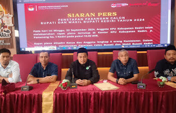 KPU Kabupaten Kediri Resmi Tetapkan Dua Pasangan Calon Bupati dan Wakil Bupati untuk Pilkada 2024
