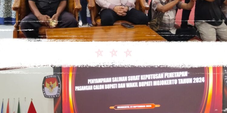 KPU Mojokerto Tetapkan Dua Paslon Bupati dan Wakil Bupati Dalam Pilkada 2024