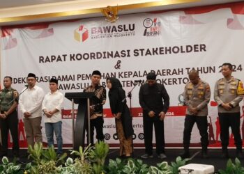 Bawaslu Mojokerto Gelar Sosialisasi Stakeholder dan Deklarasi Pilkada Damai Tahun 2024