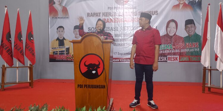 Risma – Gus Hans Bersama Mas Lindra dan Joko Sarwono Hadiri Rakercabsus DPC PDIP Kabupaten Tuban