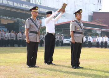 Kapolres Mojokerto Kota Pimpin Upacara Sertijab Kapolsek Jetis