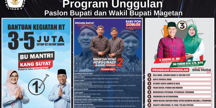 Begini program unggulan Tiga Paslon Bupati Dan Wakil Bupati yang disampaikan KPU Magetan