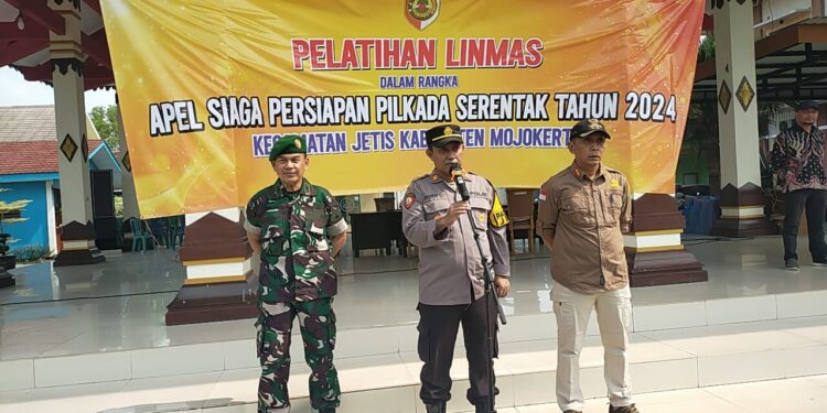 Polisi Gelar Pelatihan Linmas Dalam Rangka  Persiapan Pilkada Serentak Tahun 2024