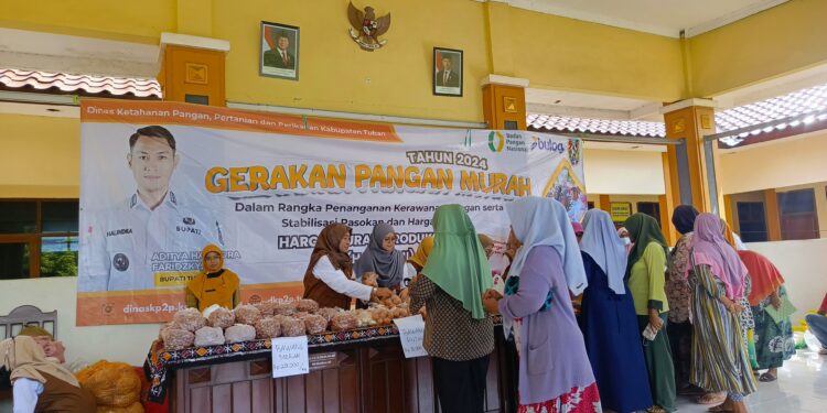 PEMKAB TUBAN GELAR GERAKAN PANGAN MURAH DI DUA KECAMATAN, TPID TUBAN: ANTUSIASME MASYARAKAT TINGGI