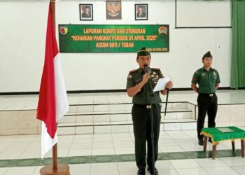 Komandan Kodim 0811/Tuban Pimpin Acara Kenaikan Pangkat Prajurit Perwira, Bintara Dan Tamtama