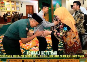 Dandim 0811/Tuban Hadiri Halal Bi Halal Bersama Gubernur Jatim di Gedung Negara Grahadi Surabaya