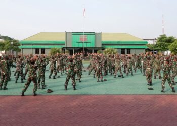 Anggota Kodim 0811/Tuban Melaksanakan Kegiatan Hanmars