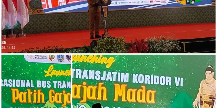 Khofifah Launching Bus Trans Jatim  Koridor VI dengan Rute Sidoarjo – Mojokerto