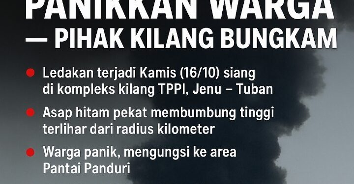 Ledakan Hebat Guncang Kilang TPPI Tuban — Warga Panik, Asap Hitam Membumbung Tinggi