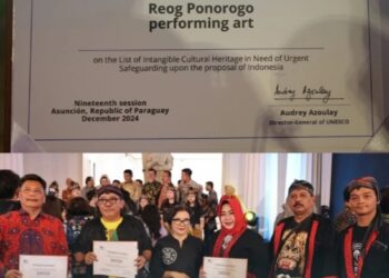 UNESCO Tetapkan Reog Ponorogo Warisan Dunia, Sertifikat Diserahkan ke Lisdyarita