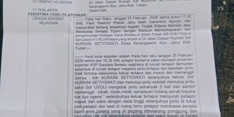 Penanganan Kasus Sajam Jenu Dipertanyakan