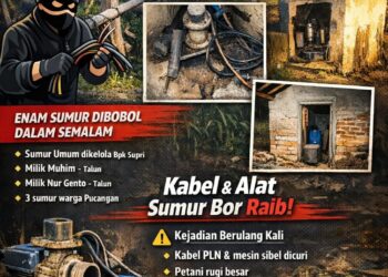 Sumur Bor Petani Dibobol Berulang