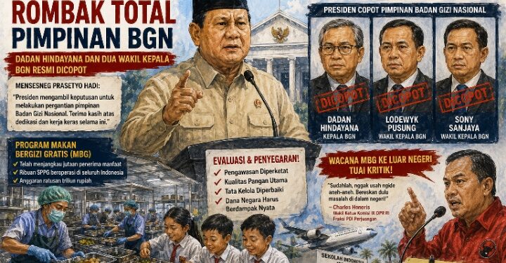 Prabowo RomBak Total Pimpinan BGN Dadan dan Dua Wakil BGN Dicopot