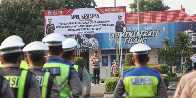 Ratusan Personel Siaga, Polres Tuban Amankan Pengesahan PSHT