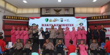 Polres Tuban Gelar Bakti Kesehatan dan Donor Darah Sambut Hari Bhayangkara ke – 80